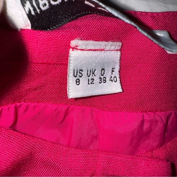 Vintage Hot Pink 80s Dress Button Front Real Vtg Linen - Picture 6 of 11